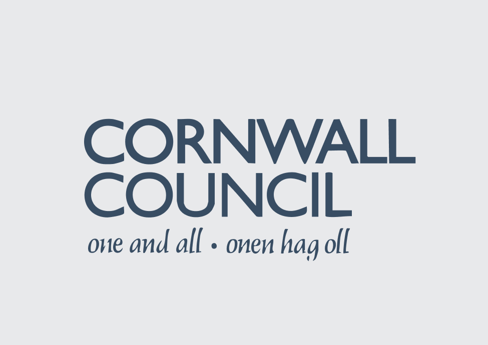 Logo of Cornwall Council with the slogan 'one and all, oneh egal'