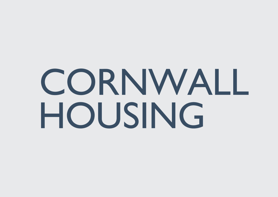 Text reading 'Cornwall Housing' on a light grey background.