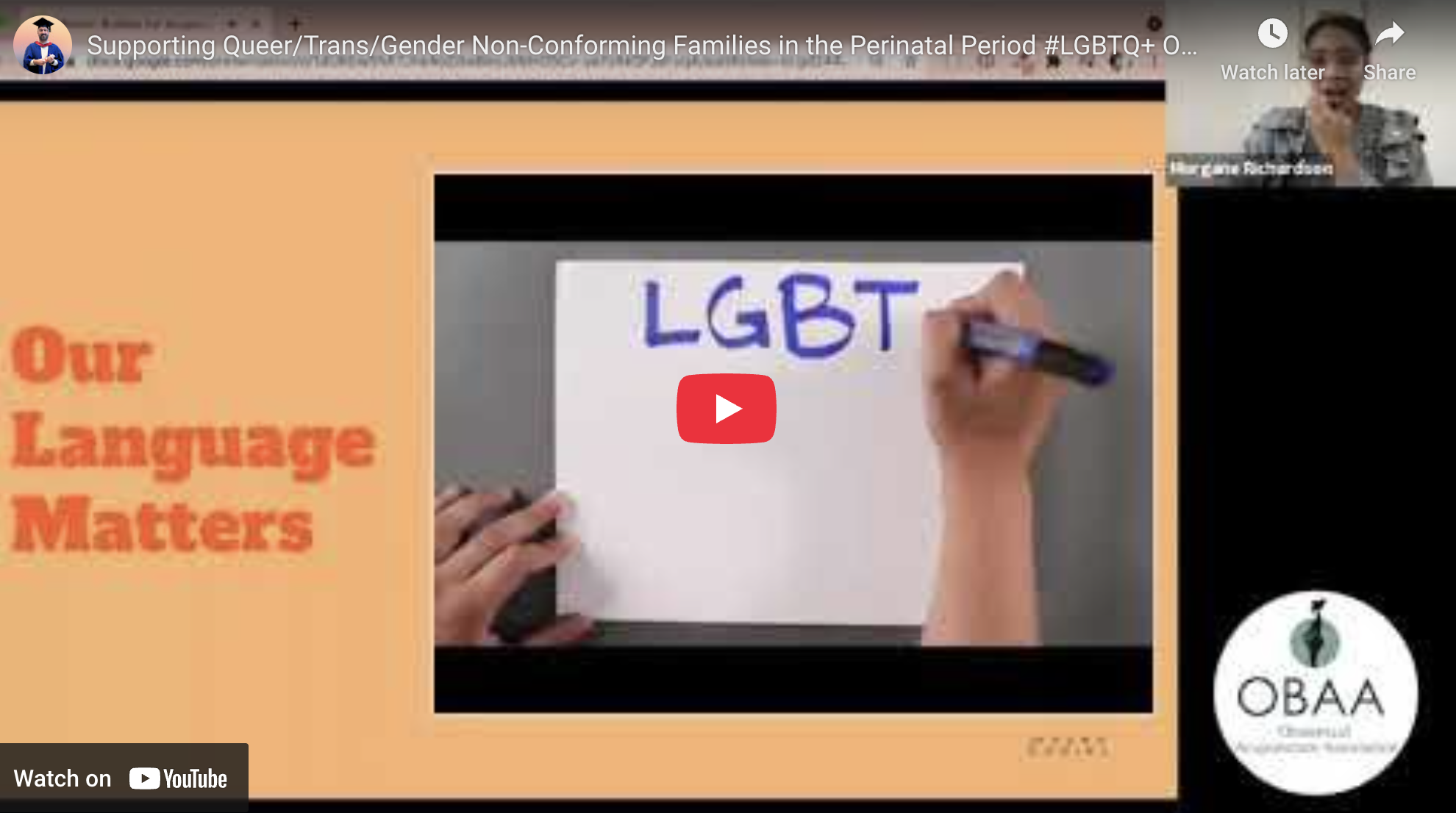 OBAA AGM and Learning Session: Supporting Queer/Trans/Gender Non-Conforming Families in the Perinatal Period
