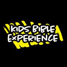 Kids Bible Experience logo with yellow highlight and playful font