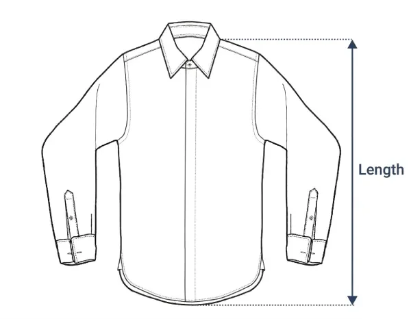 Dress shirt length fit