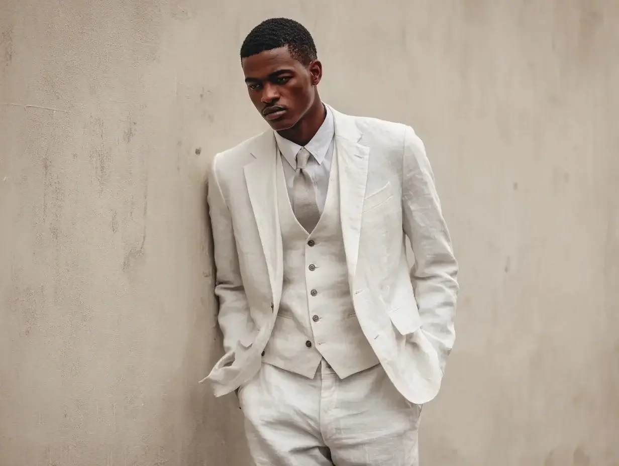 3 piece white suits created in Houston
