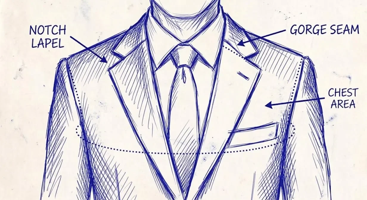 Chest and lapels suit fit