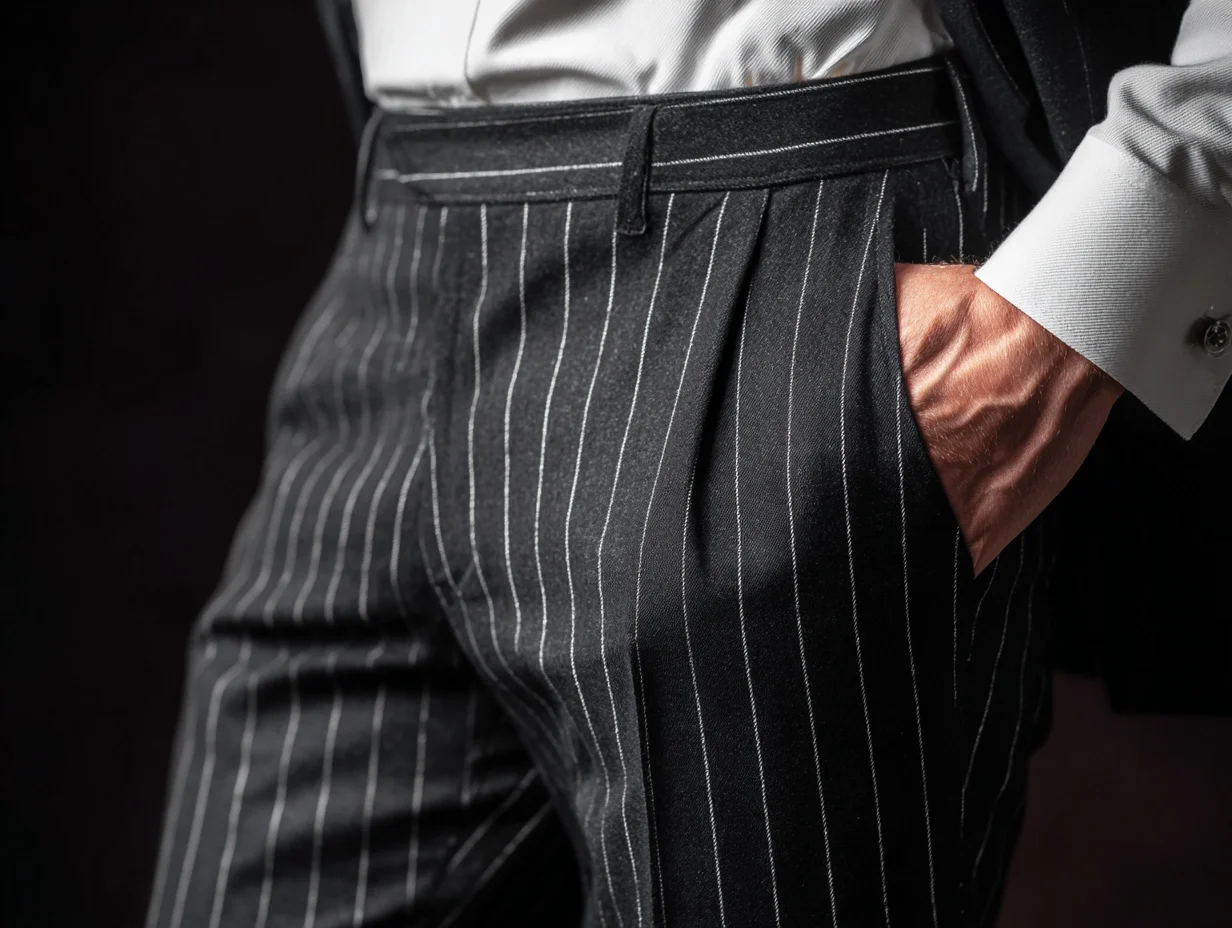 Chalk stripe trousers created in Houston