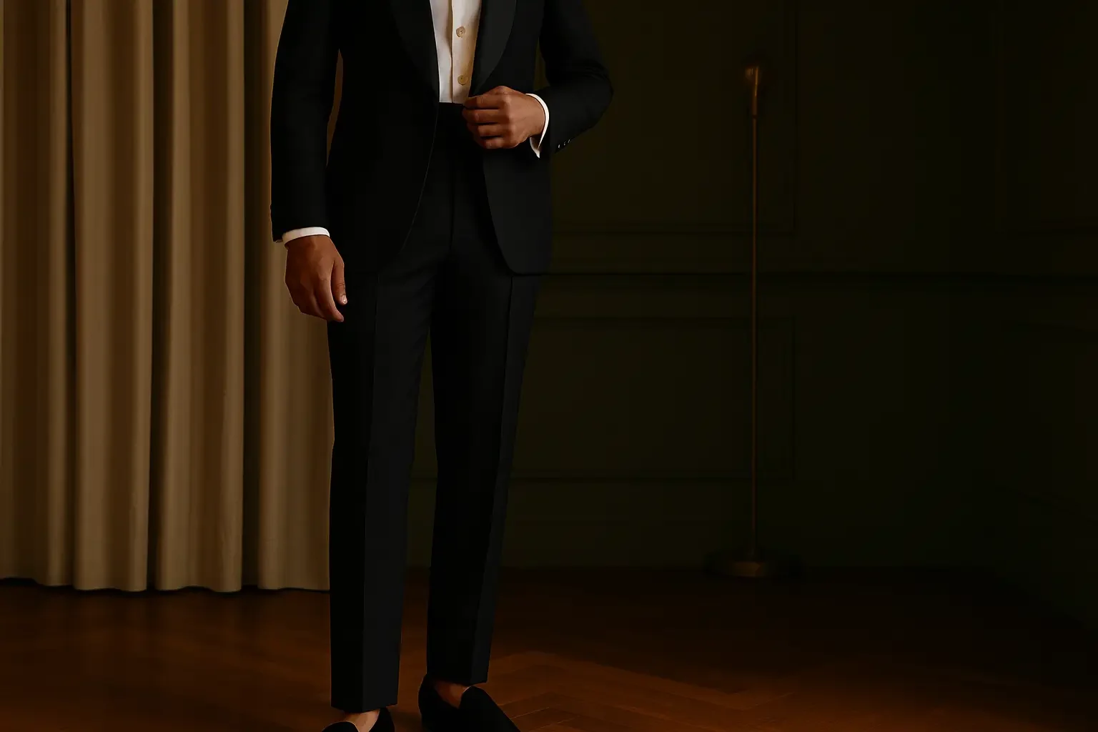 Custom tuxedo pants created in Houston