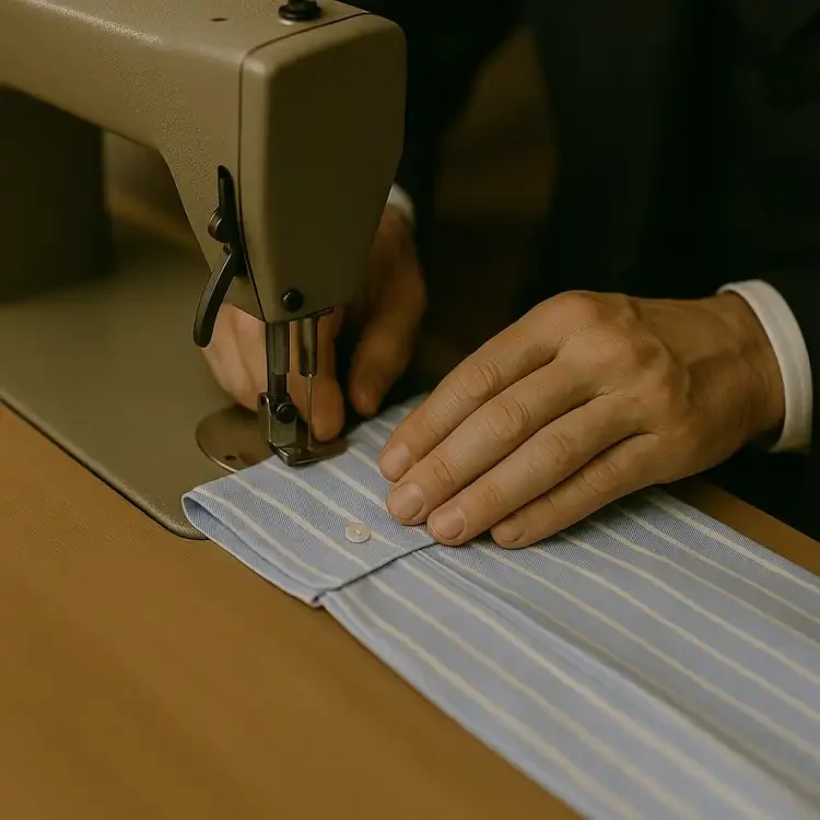 Final adjustments of custom dress shirt