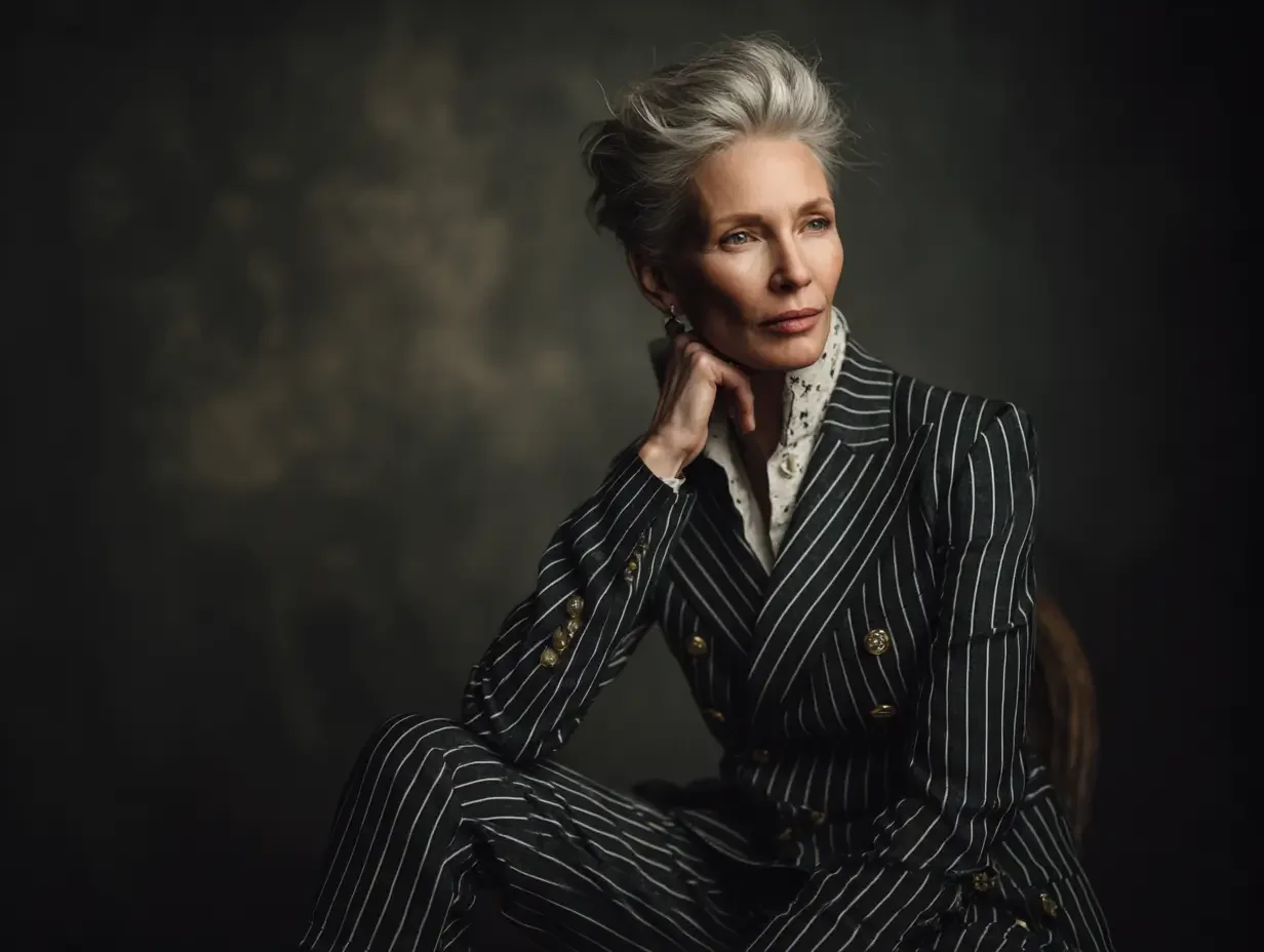 Women's striped suits created in Houston