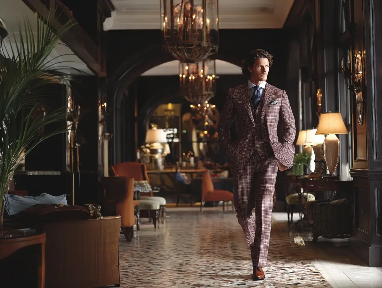 Plaid men's suits created in Houston