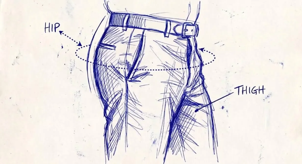 Dress pants thigh and hip fit