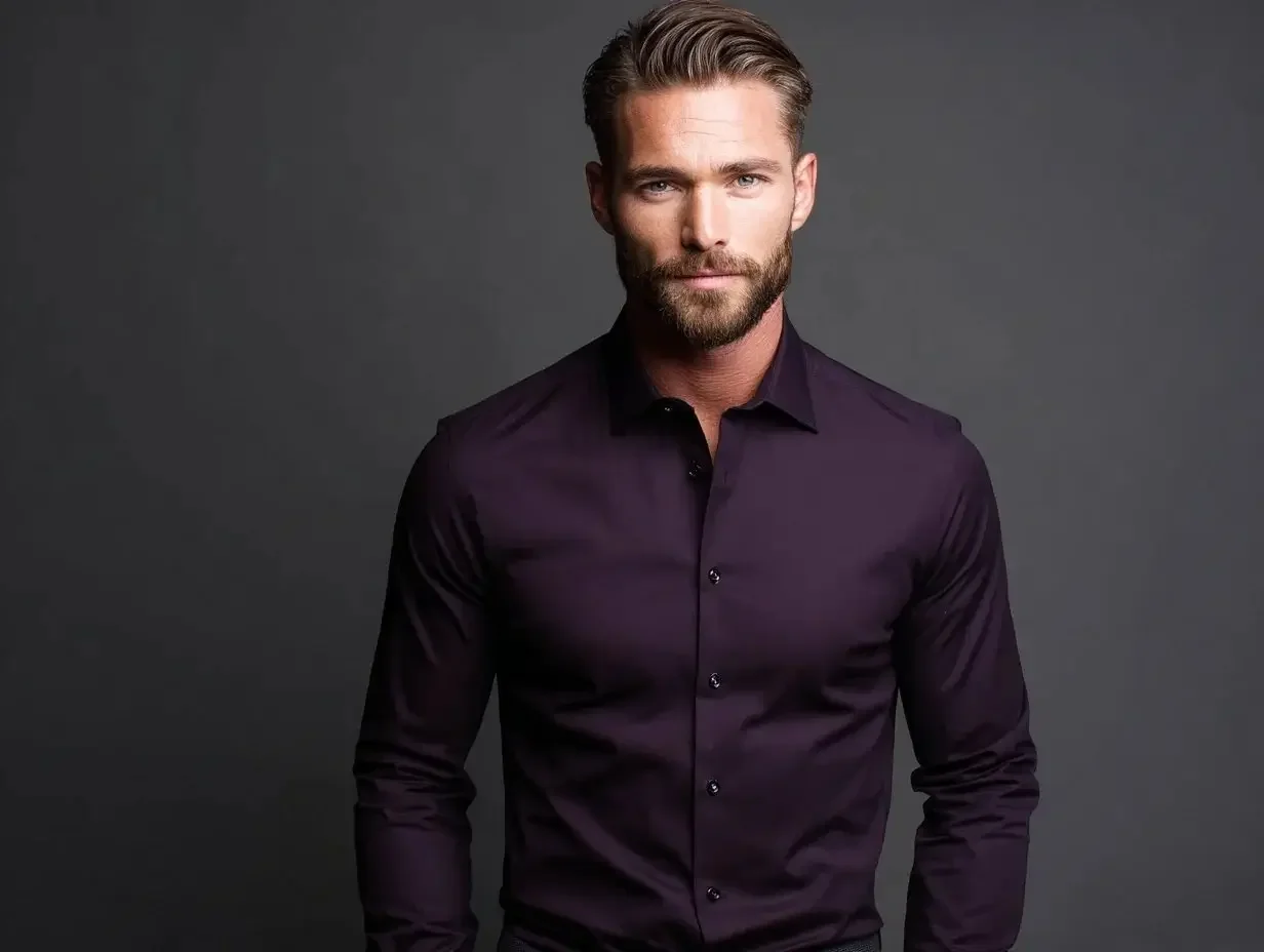 Purple dress shirts created in Houston