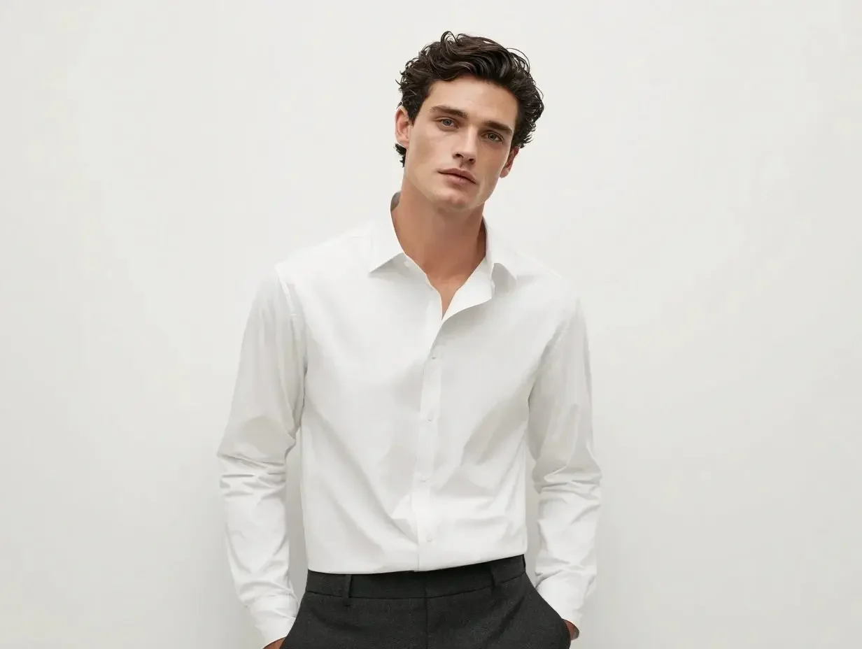 White slim fit suit shirts created in Houston