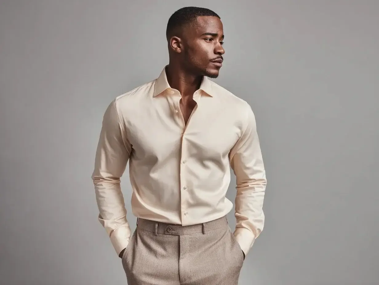 Cream dress shirts created in Houston