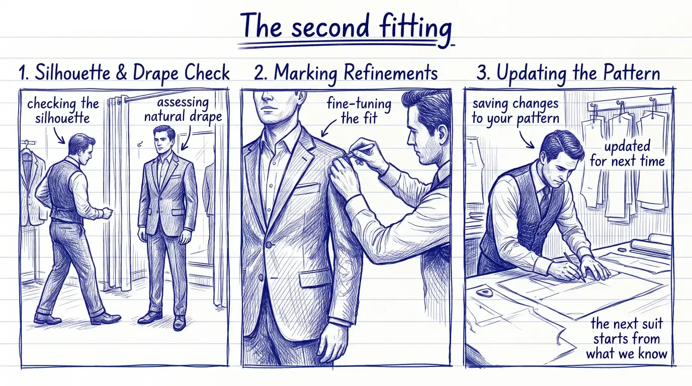 Bespoke suit second fitting