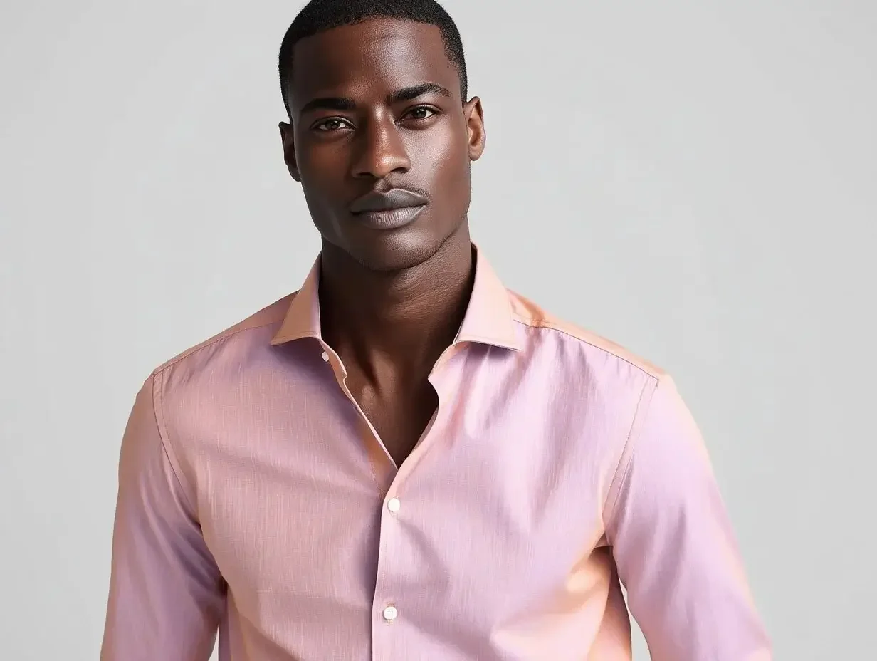 Peach dress shirts created in Houston