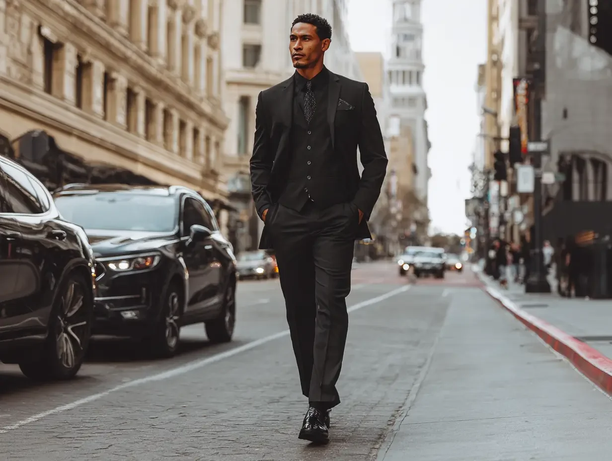 Men's black 3 piece suits created in Houston