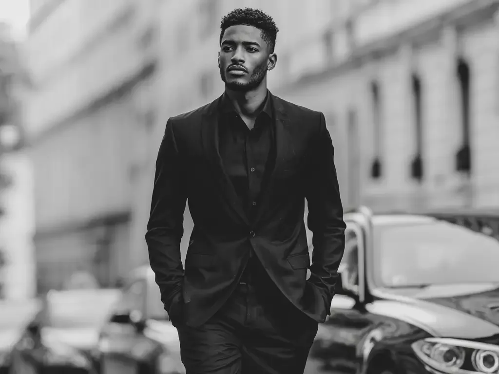 Men's black two piece suits created in Houston