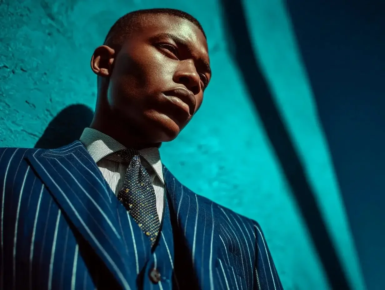 3 Piece Blue Pinstripe Suits created in Houston