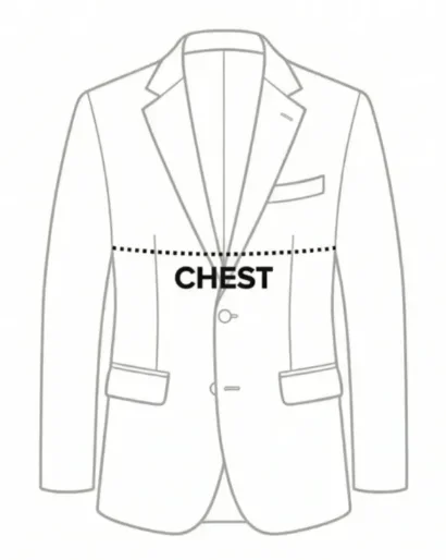 Suit jacket chest and torso fit