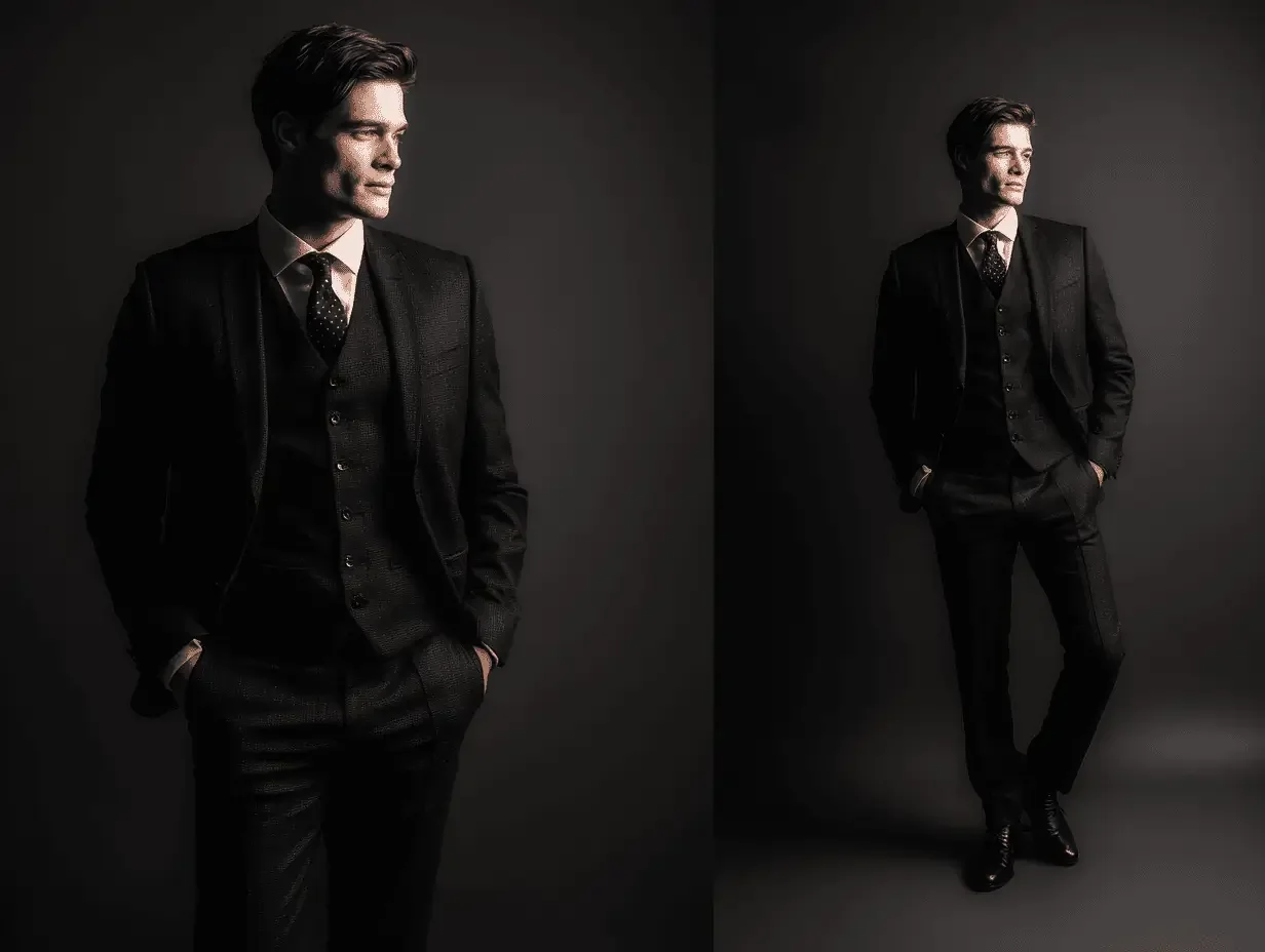 3 piece suits in black created in Houston