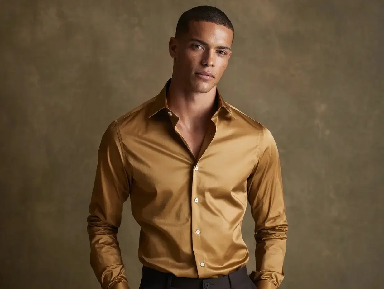 Gold dress shirts created in Houston