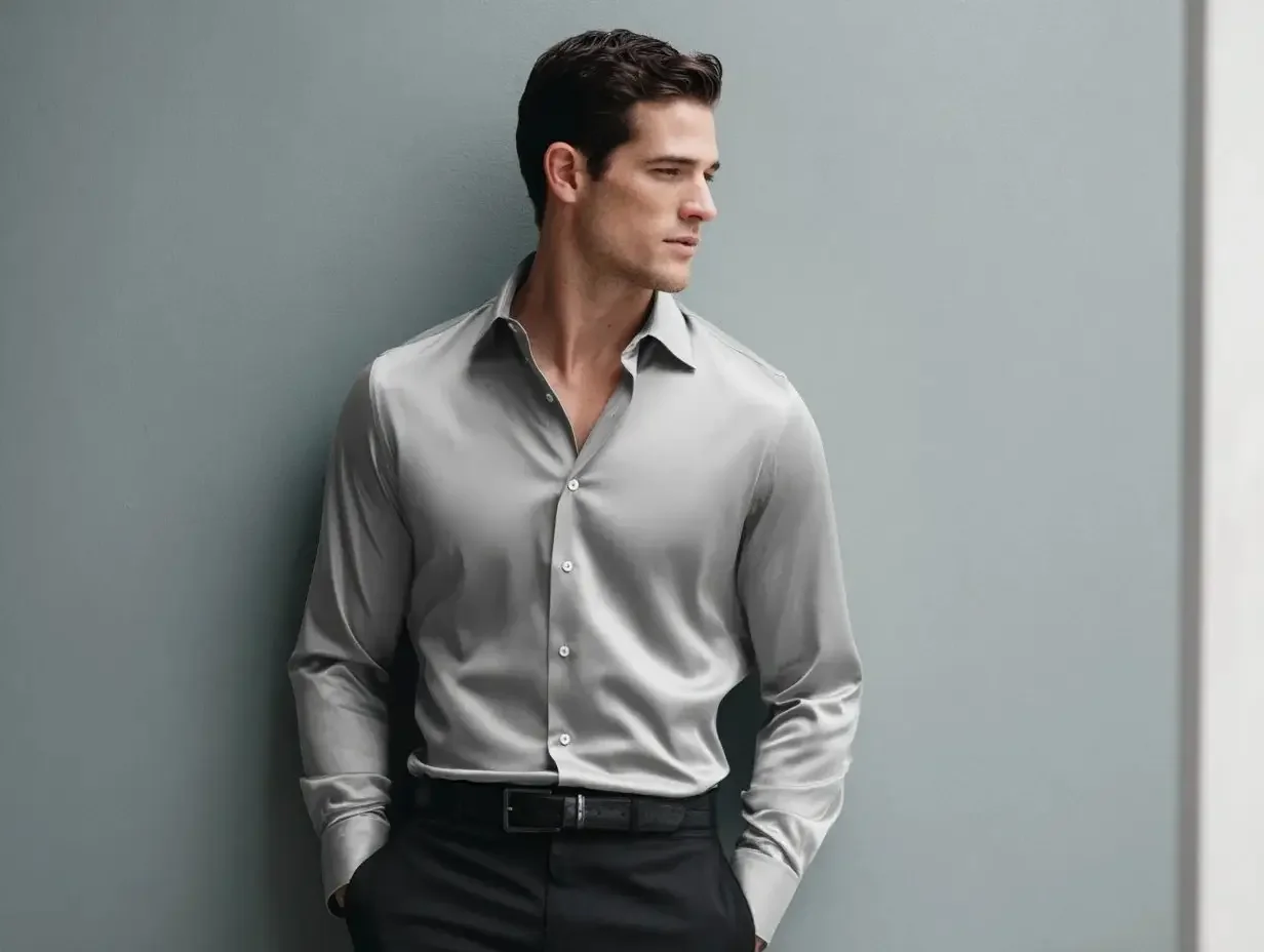 Silver dress shirts created in Houston