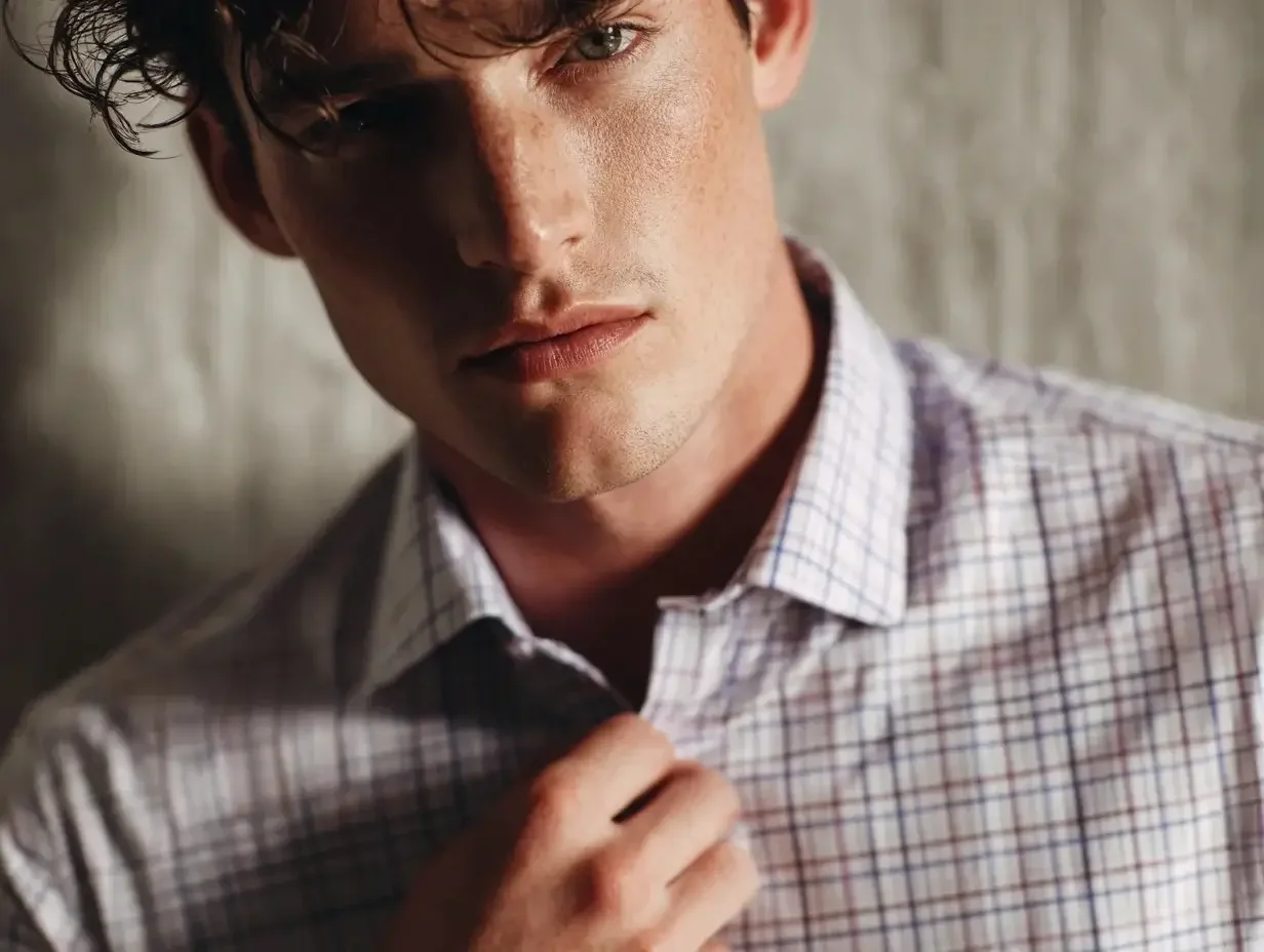 White plaid dress shirts created in Houston
