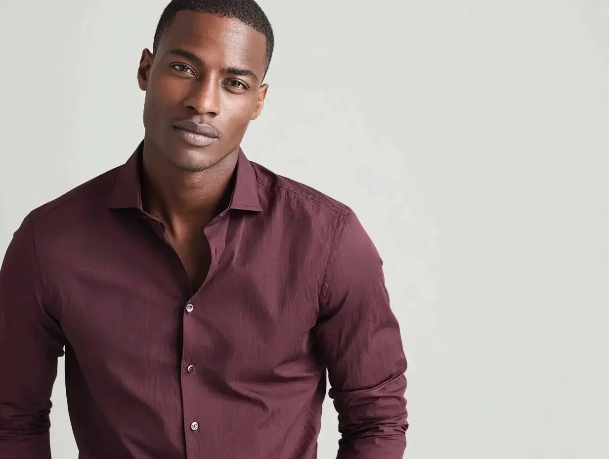 Burgundy dress shirts created in Houston