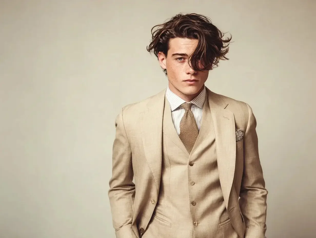 3 piece beige suits created in Houston