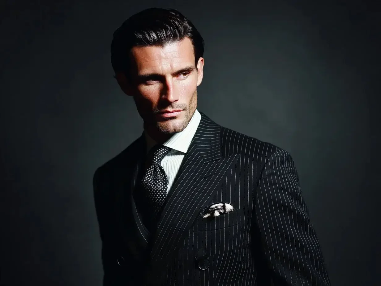 Black pinstripe suits created in Houston