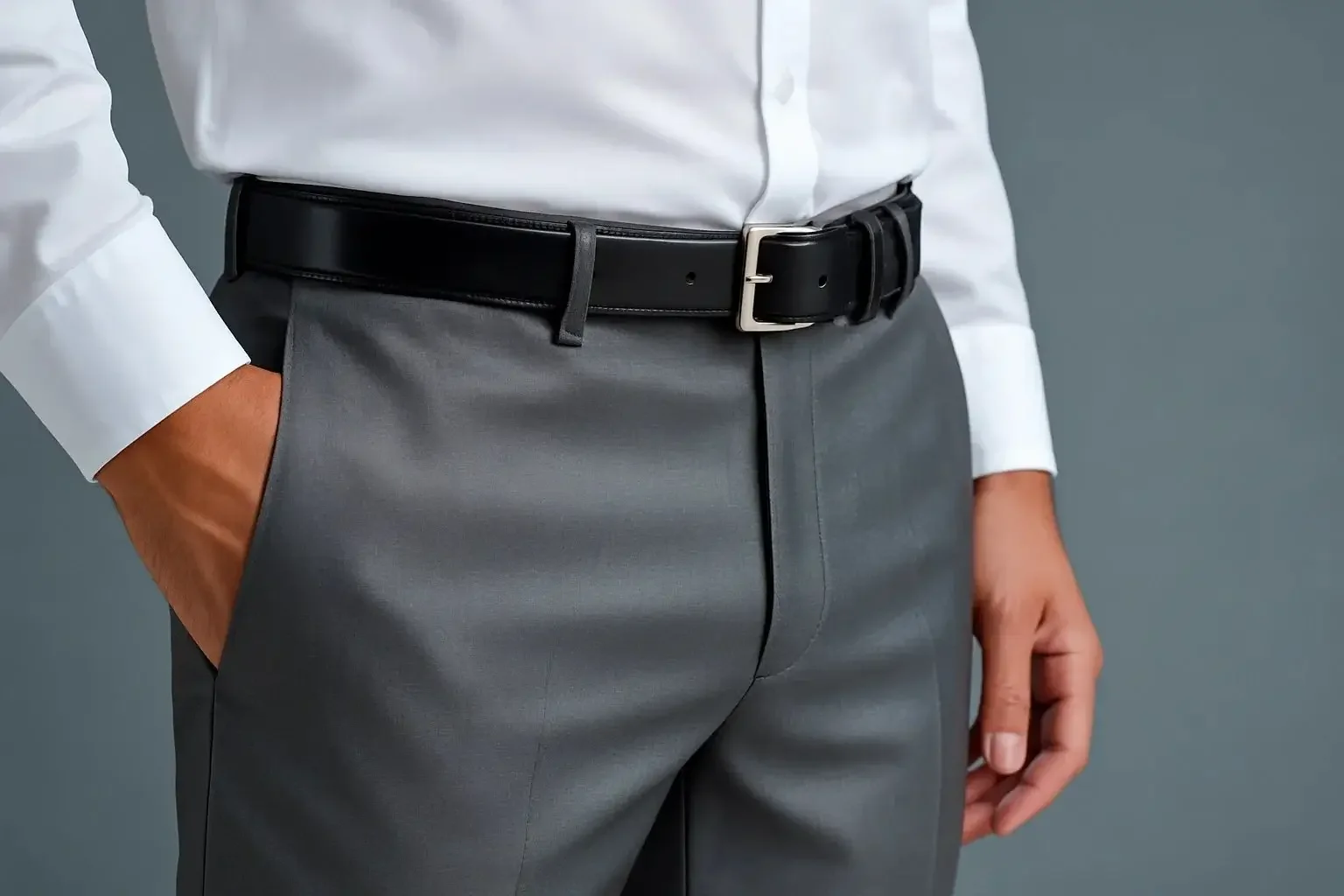 Sharkskin dress pants created in Houston