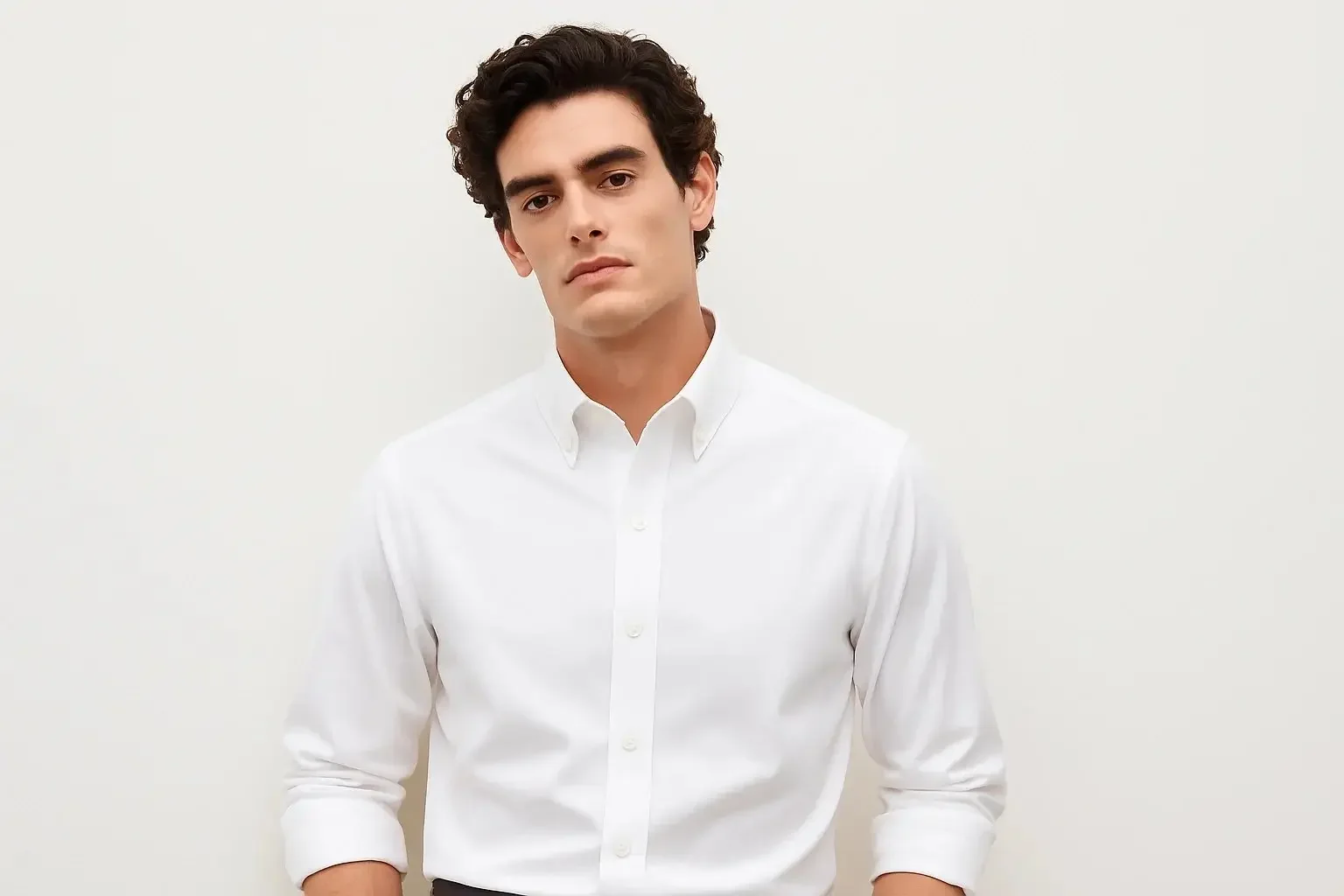 Slim fit white button up shirts created in Houston