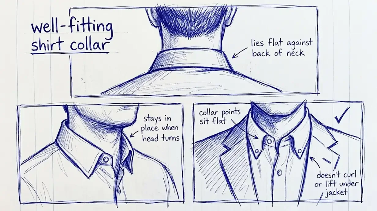 How the collar should sit on your neck