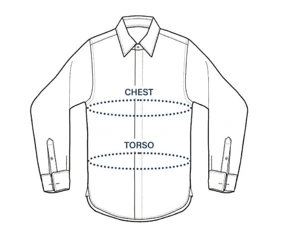 How the chest and torso should fit for dress shirts
