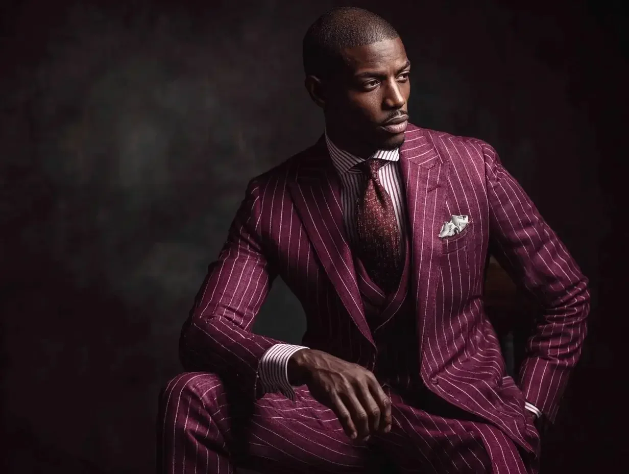 Burgundy 3 piece suits created in Houston