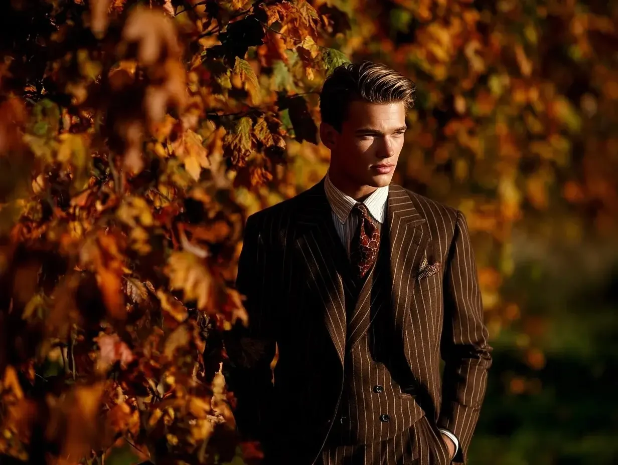 Brown pinstripe suits created in Houston