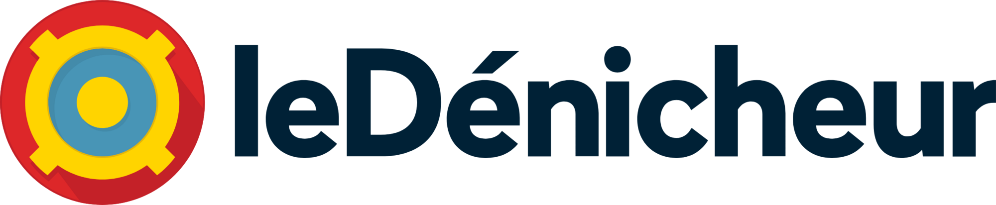 Logo de leDénicheur avec un design circulaire coloré et le texte 'leDénicheur' à côté.