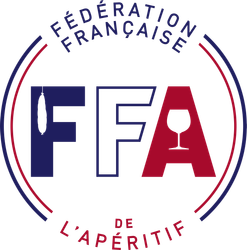Logo de la Fédération Française de l'Apéritif, avec le texte en français et un verre de vin stylisé.