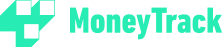Logo de MoneyTrack avec texte en vert et symbole numérique