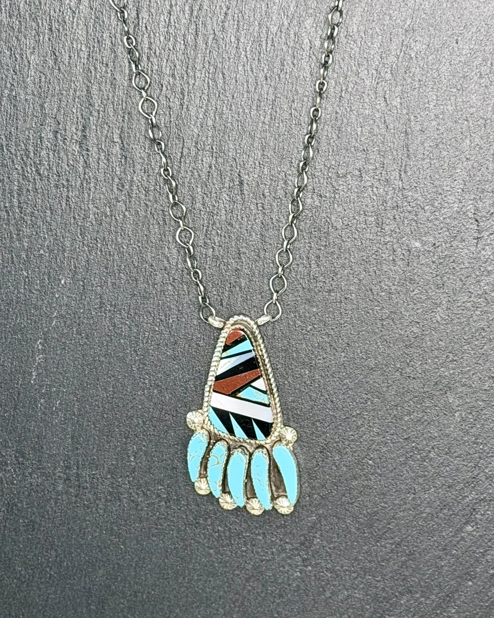 oxidized sterling silver rolo chain 18 inch necklace detail