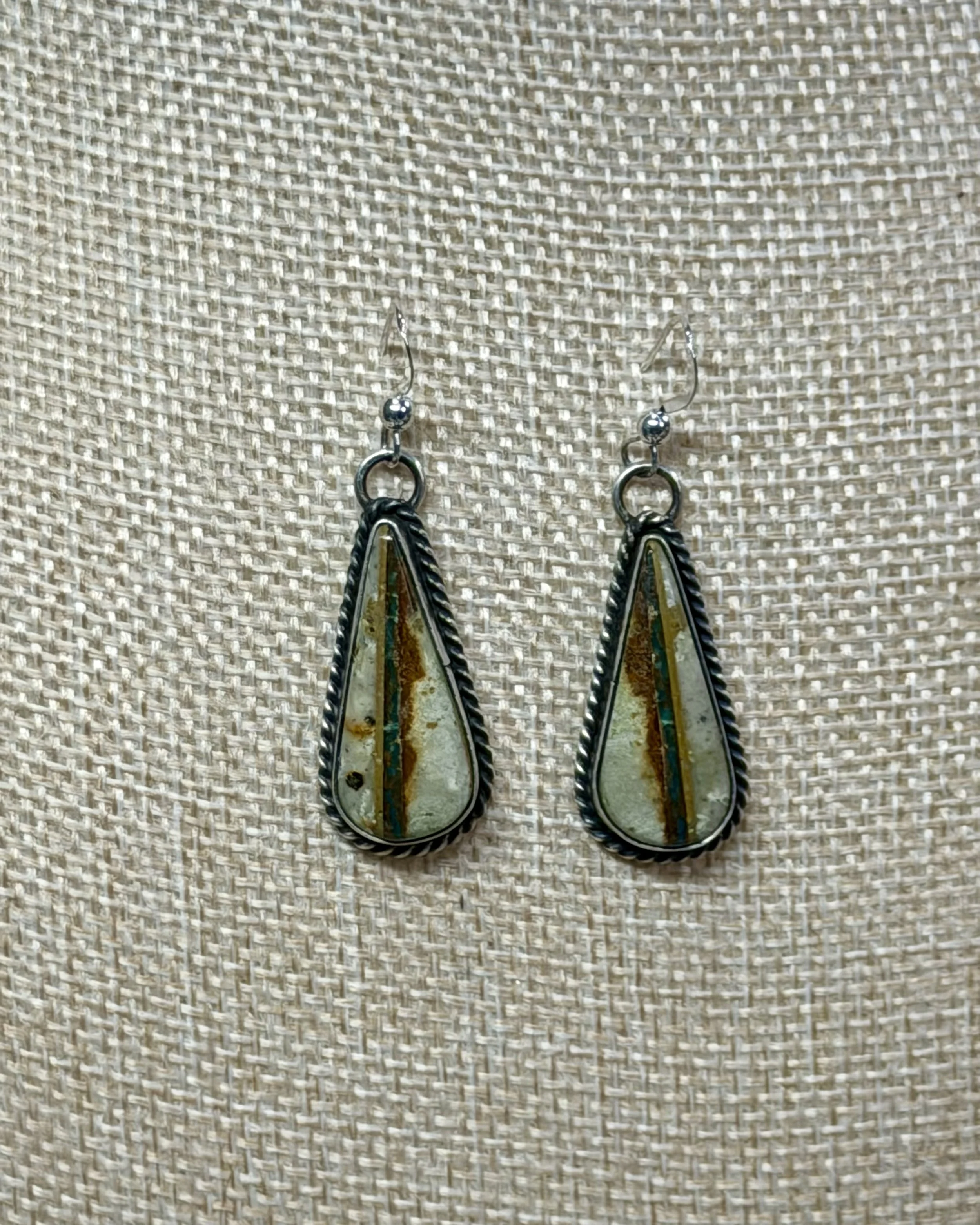 Real turquoise sterling silver artisan earrings