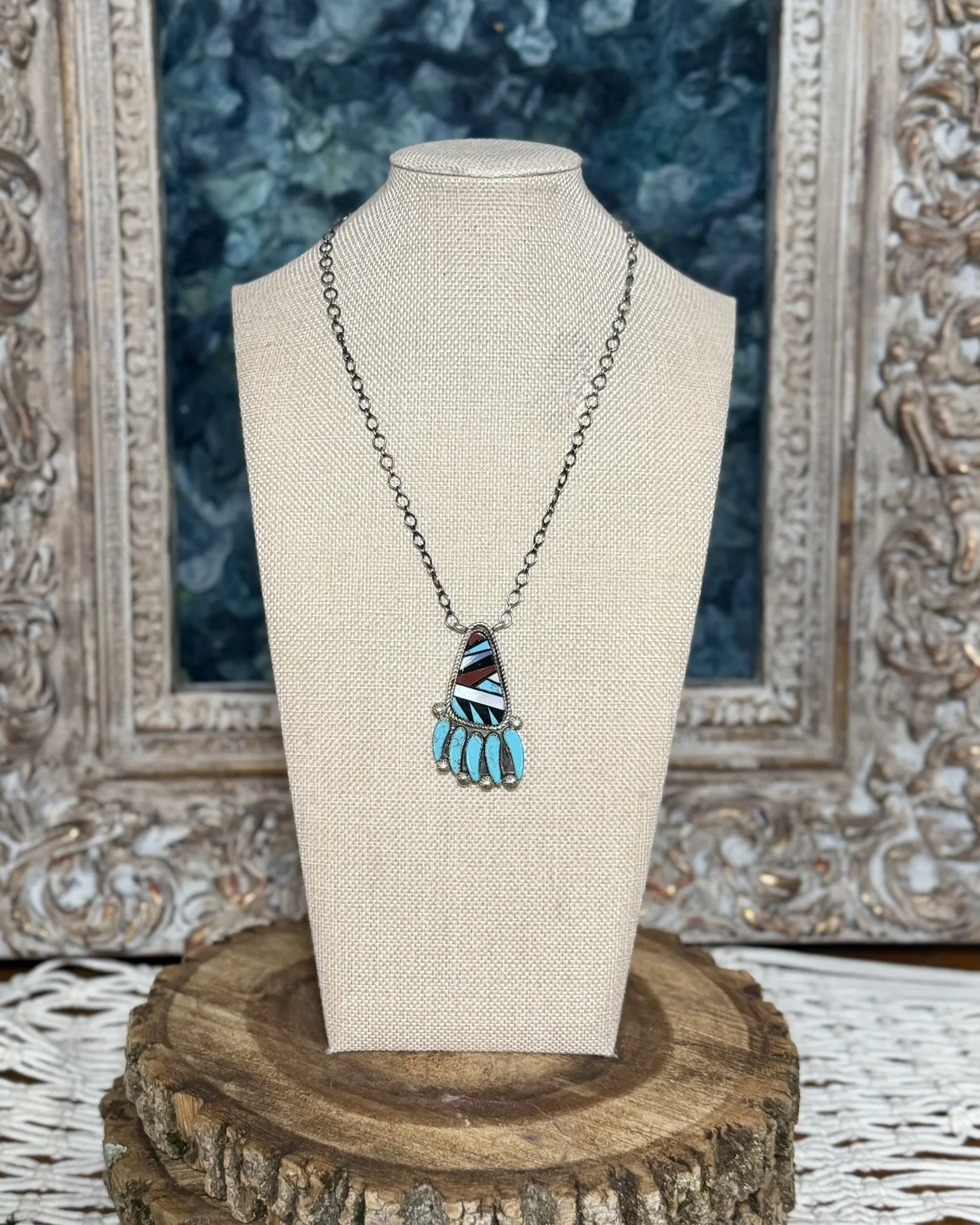 Vintage Ben Livingston • Stamped • Authentic Pendant Necklace with Rolo Chain • 925 Sterling Silver