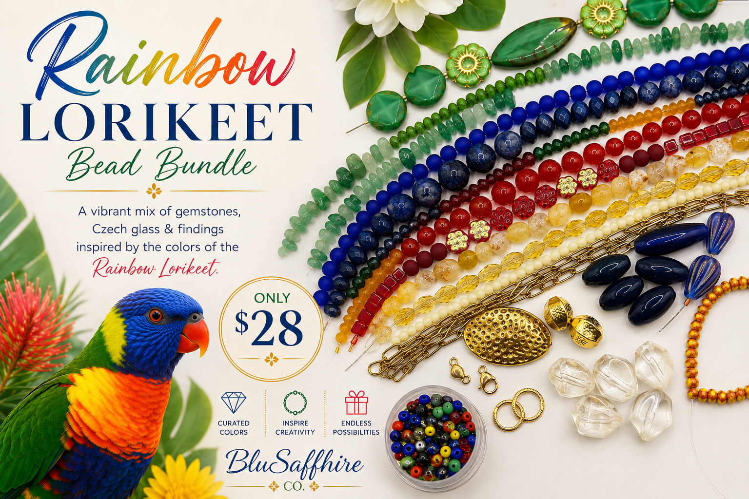 Rainbow Lorikeet Bead Bundle