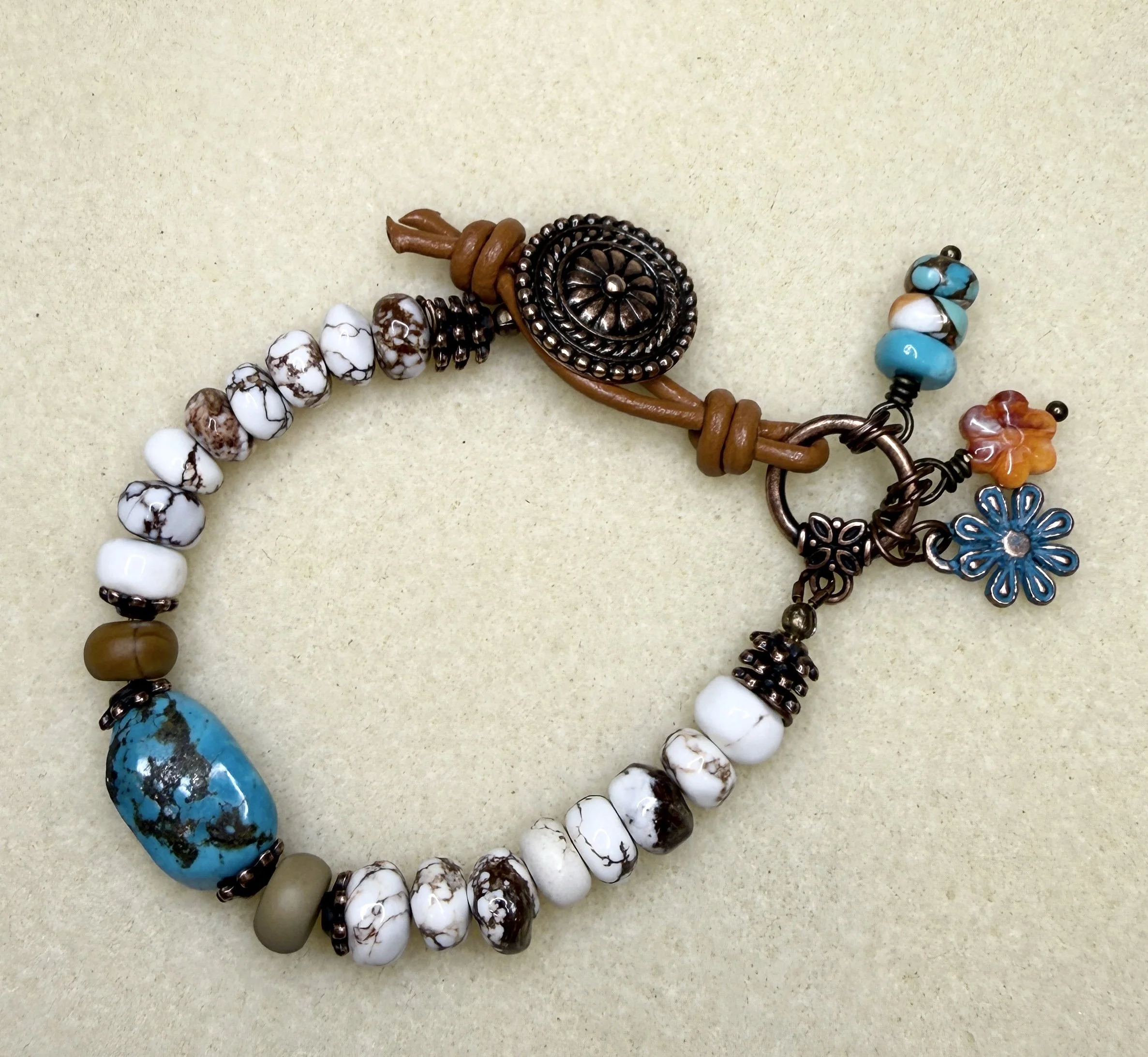 Southwest-style Artisan Turquoise & Jasper Bracelet