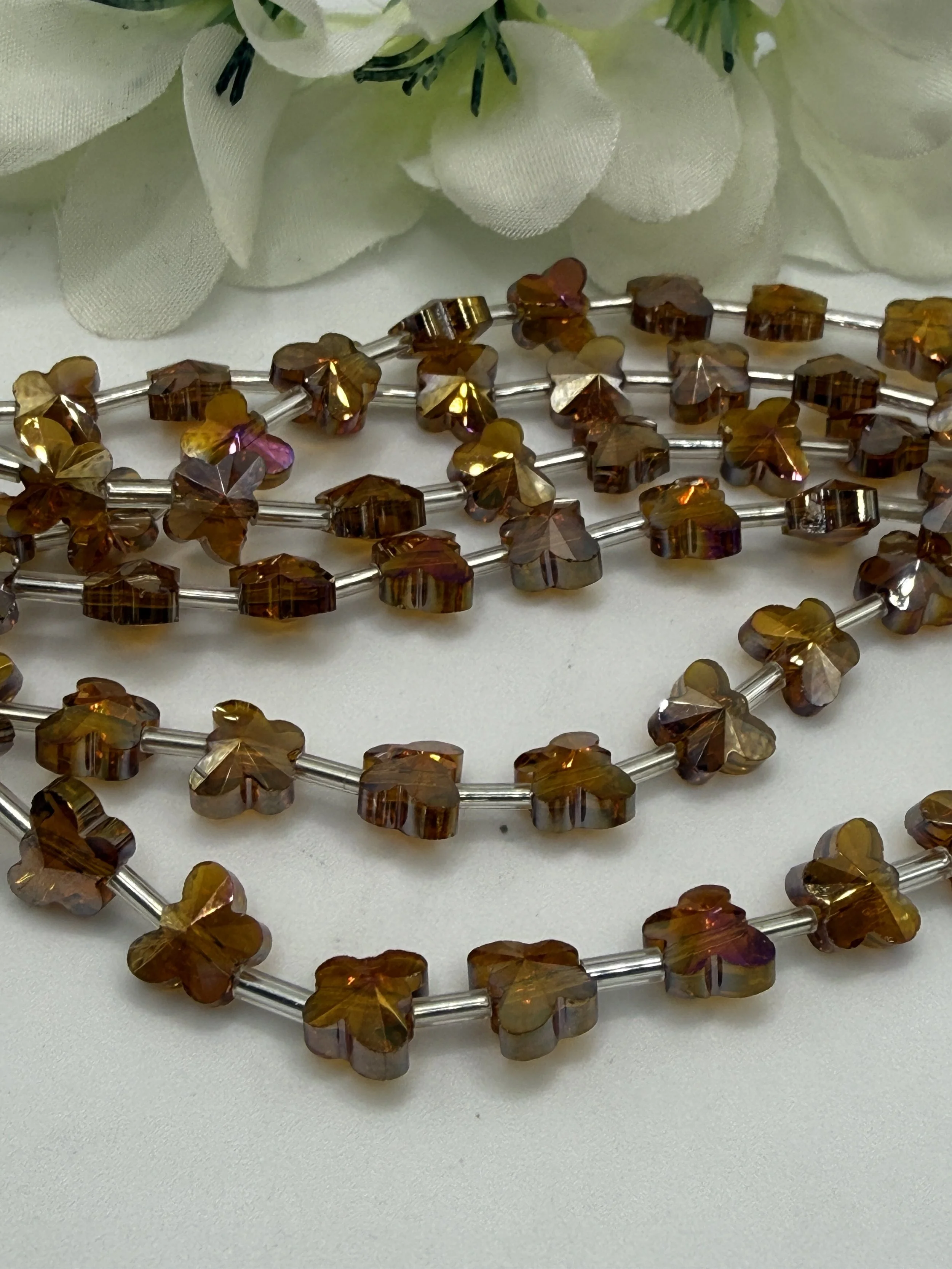Faceted Glass Butterfly Strand