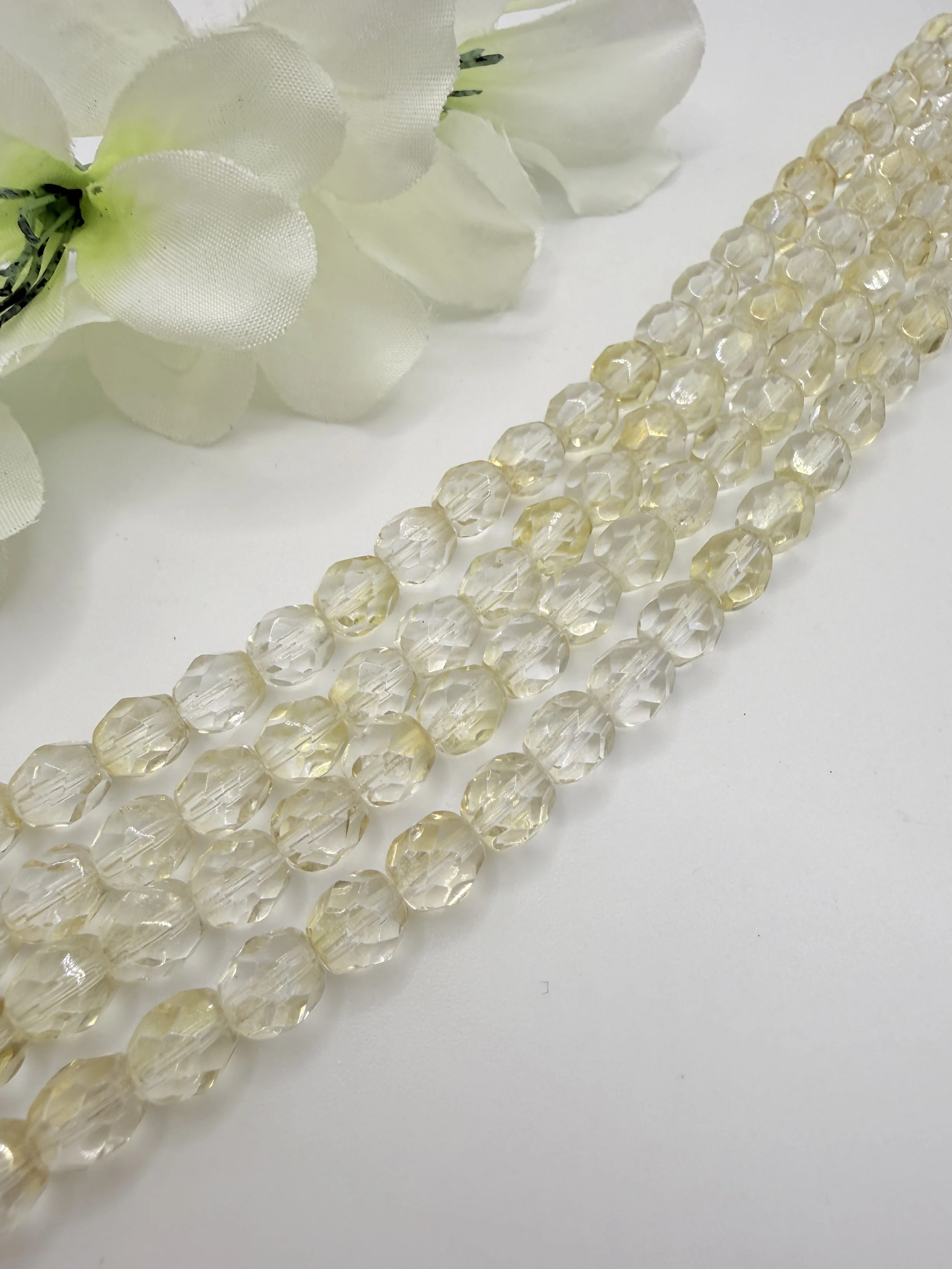 Crystal Champagne Czech Fire-Polished Beads | 4x3mm