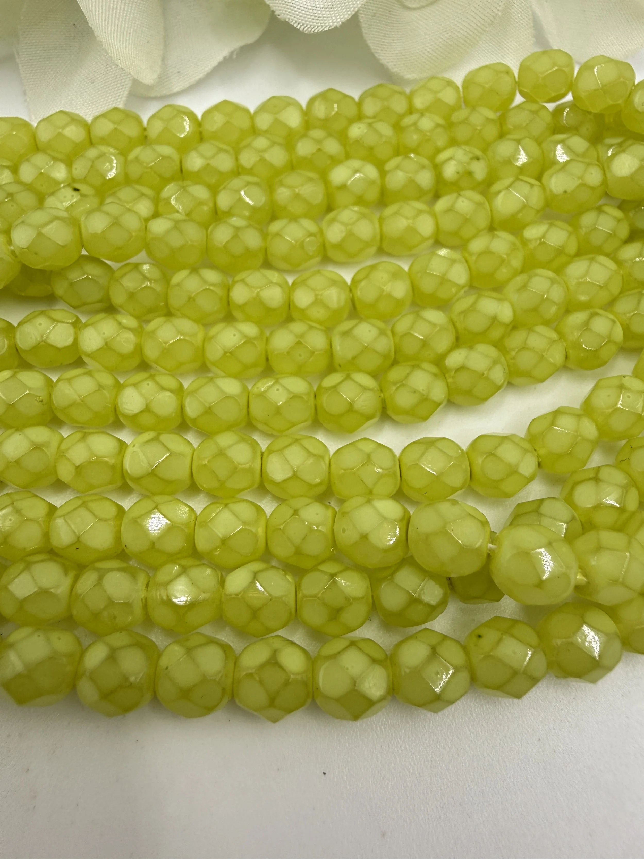 Luminous Czech Glass Faceted Round Beads - 6mm