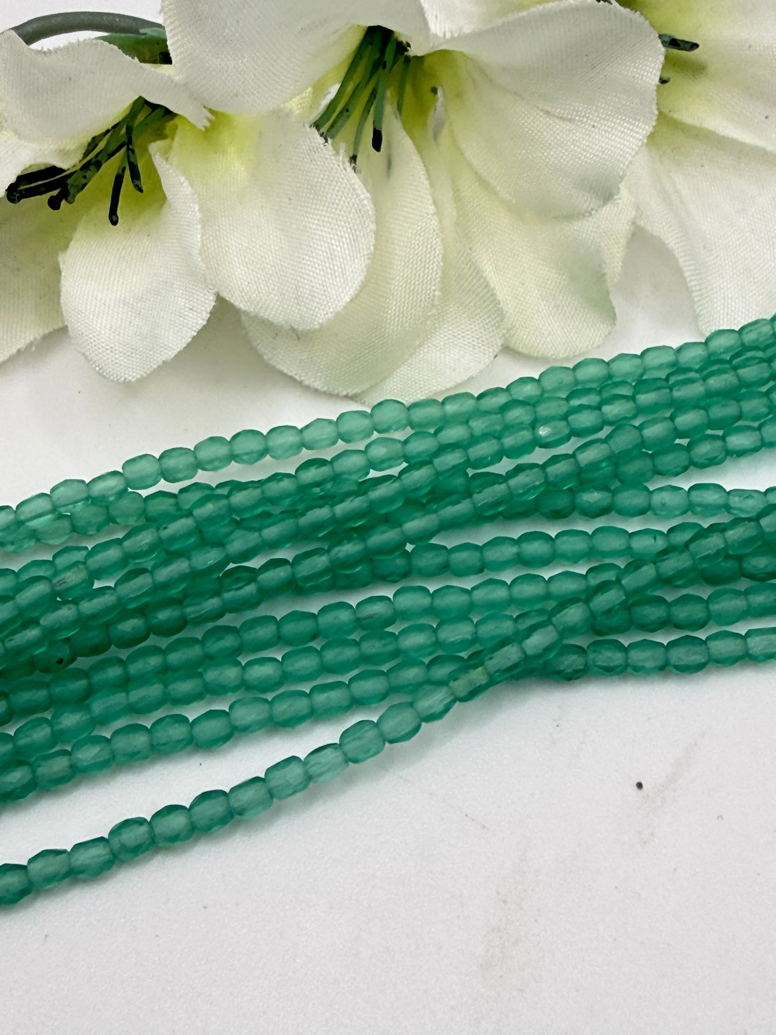 Tropical Teal Czech Glass Beads - 3mm Delight