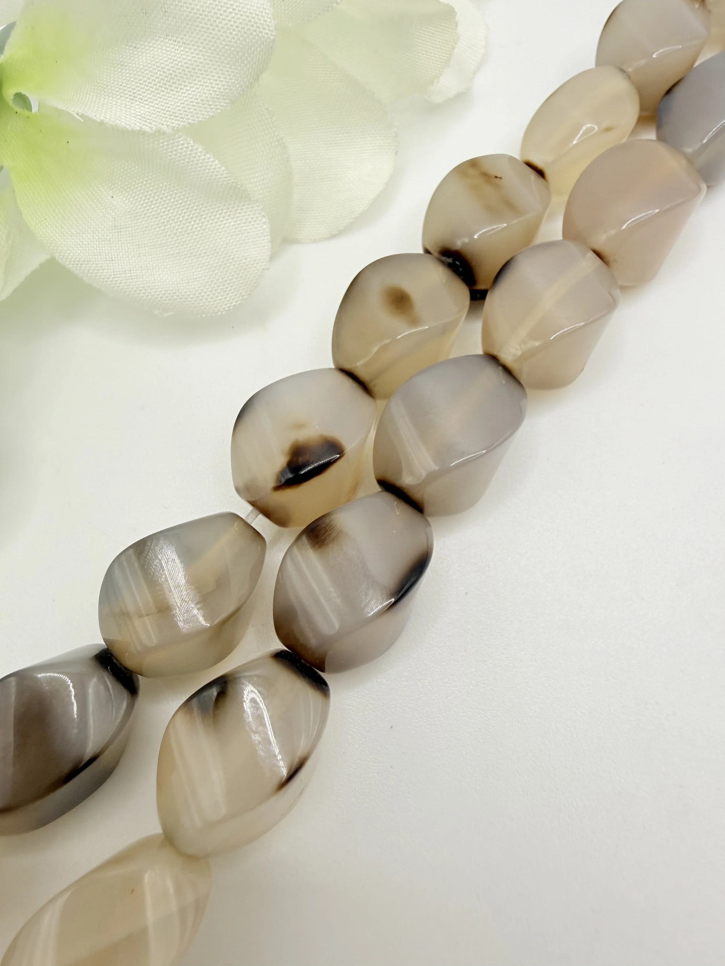 Botswana Agate Bead Strand - 15-inch