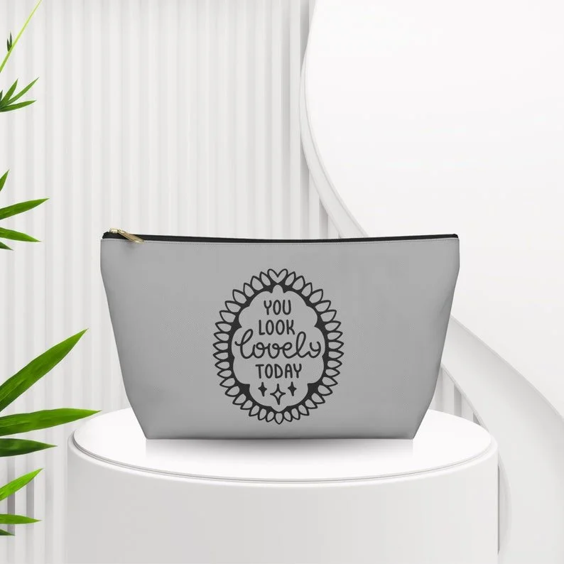 You Look Lovely Today – Inspirational Makeup Bag With Positive Affirmation Mirror Design