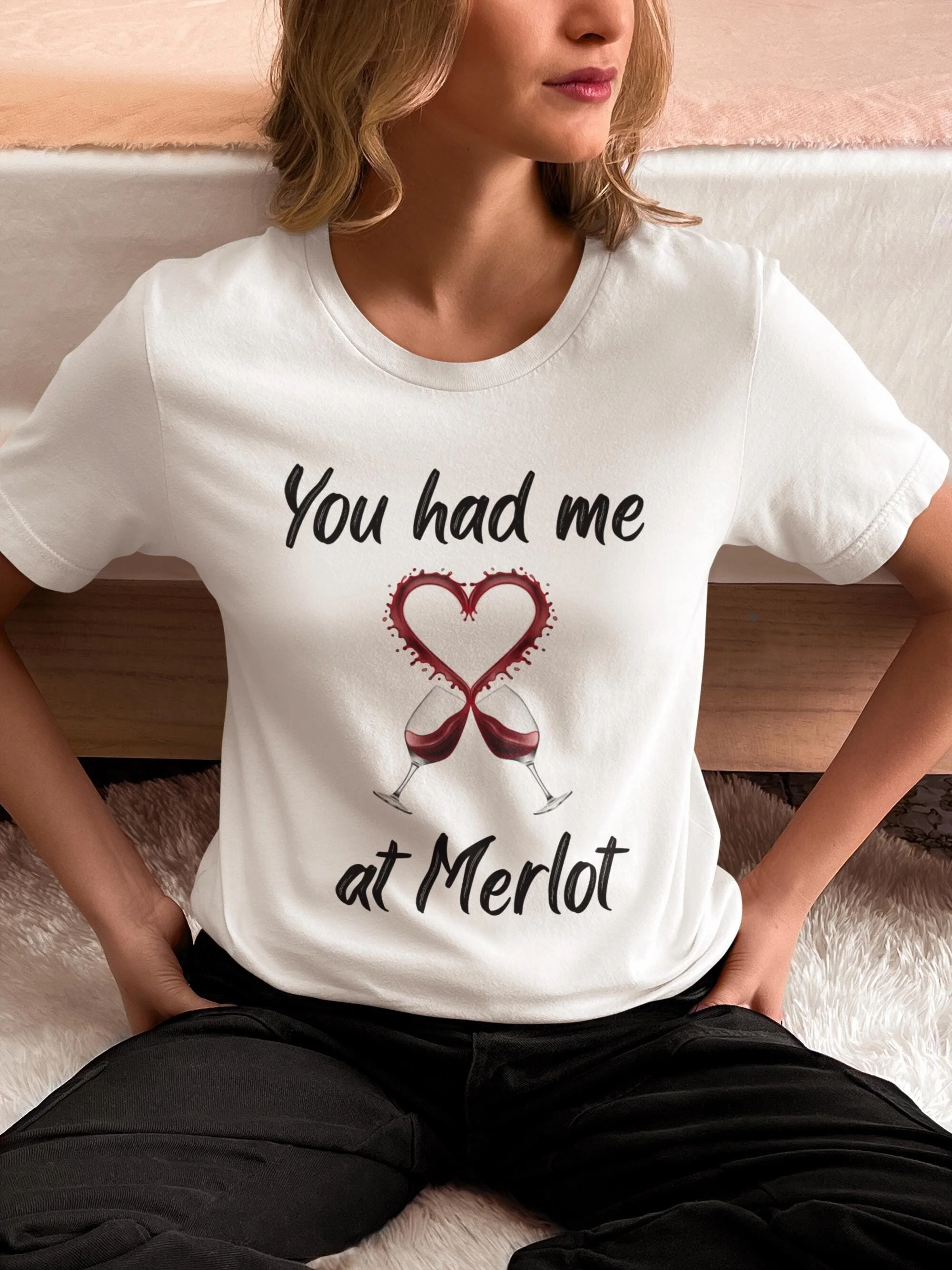 You Had Me at Merlot – Funny Wine Lover T-Shirt | Red Wine Graphic Tee | Unisex Winery Shirt